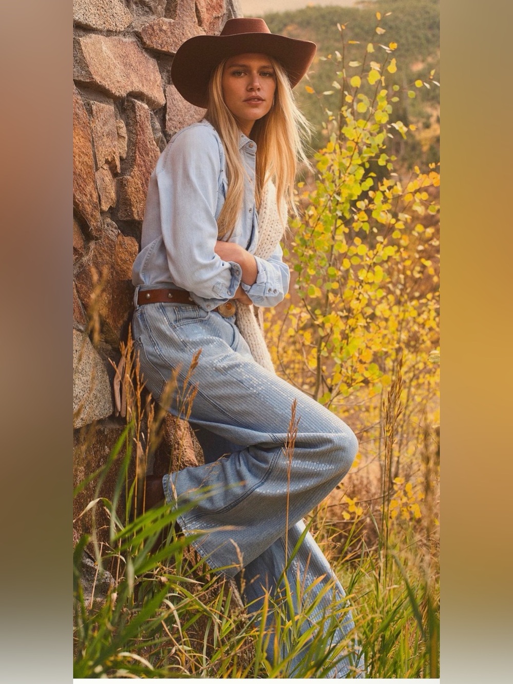 Pilcro Skater Sequin Wide-Leg Jeans
